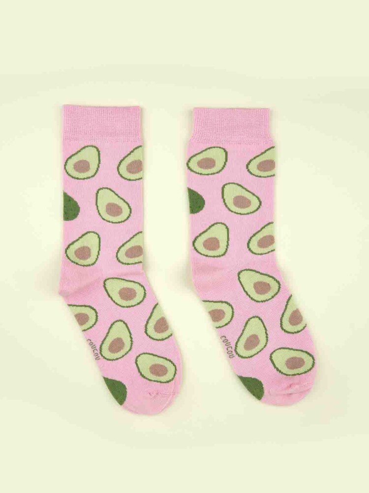 cou cou suzette Baumwollsocken rosa mit Avocado