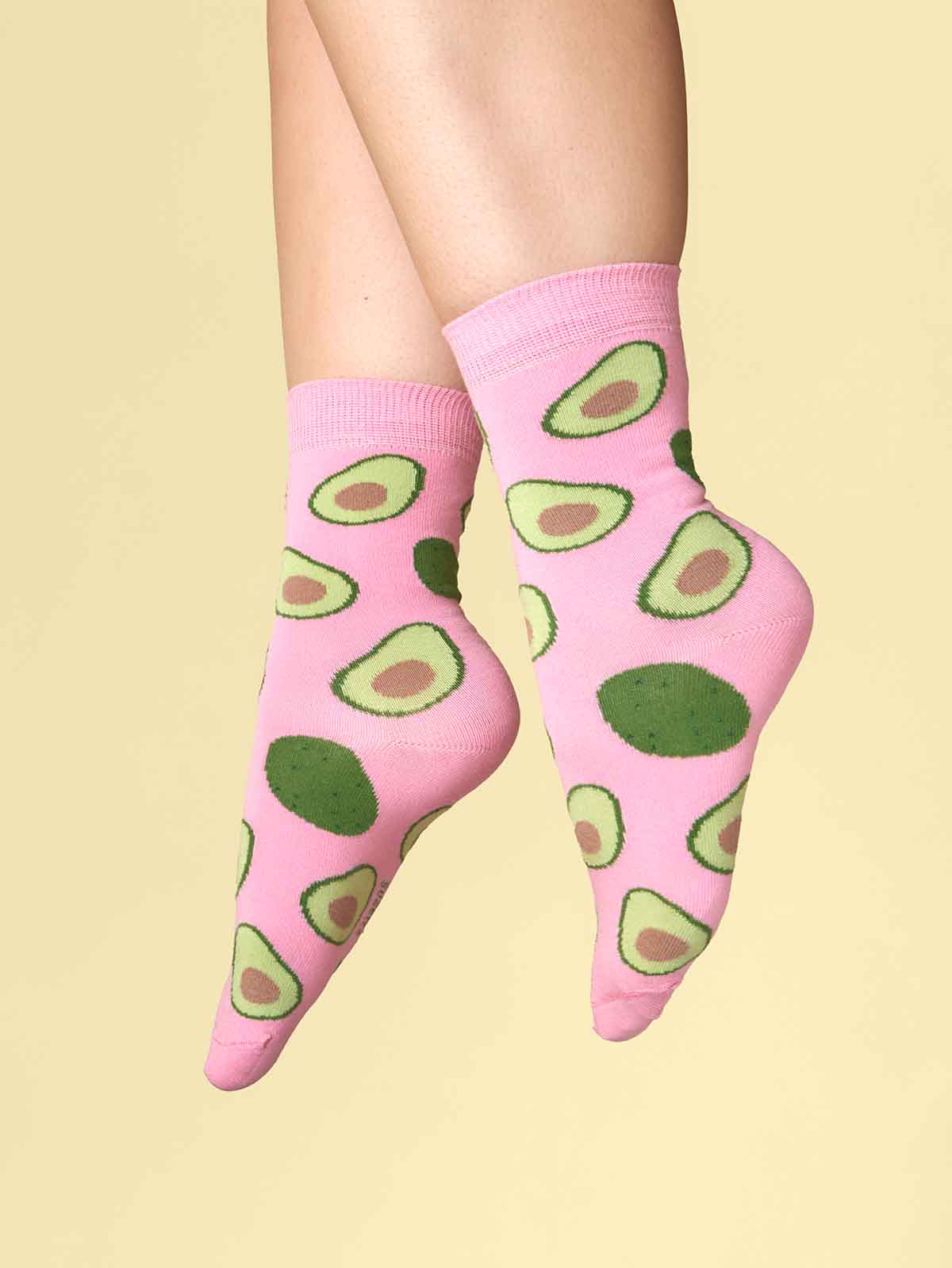 cou cou suzette Baumwollsocken rosa mit Avocado