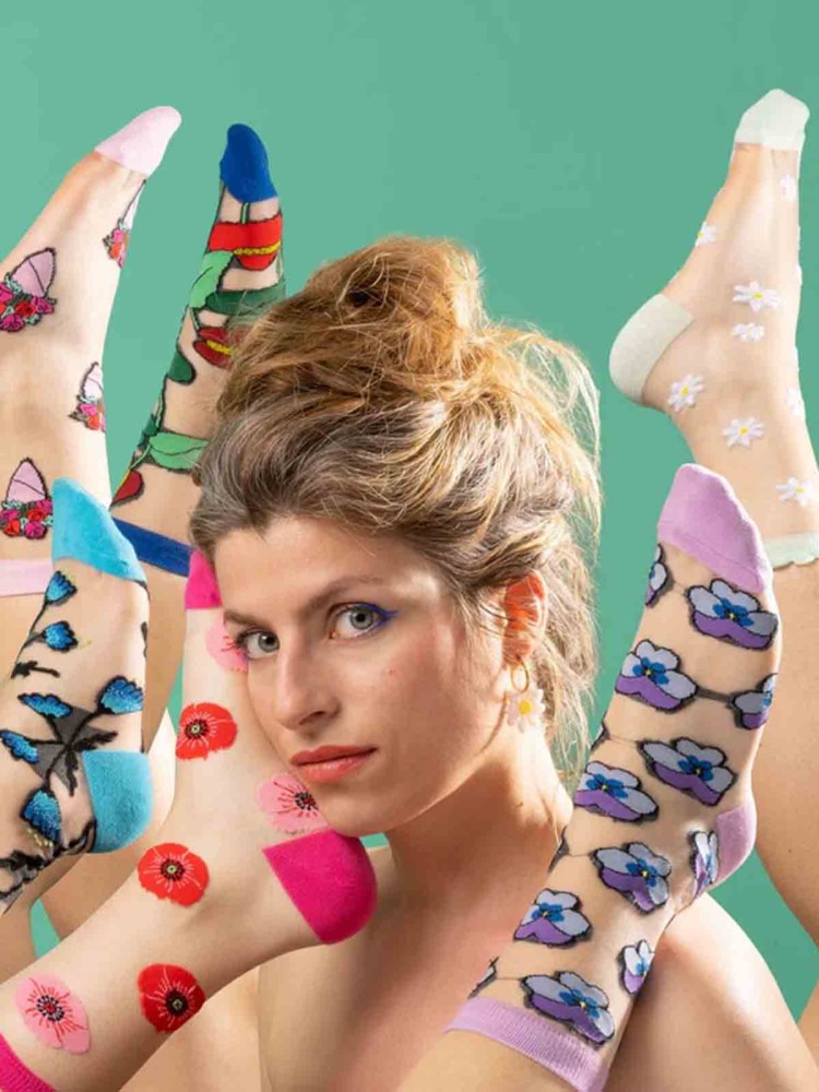 cou cou suzette strümpfe transparent mit blumen