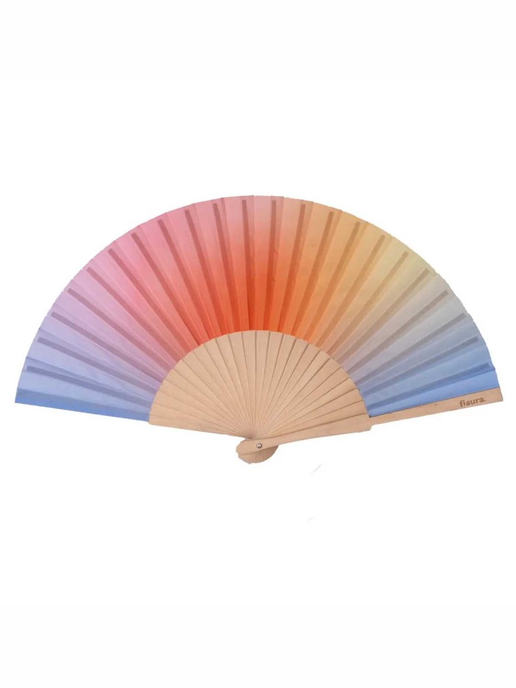 Fisura Fan Aquarell in blau orange