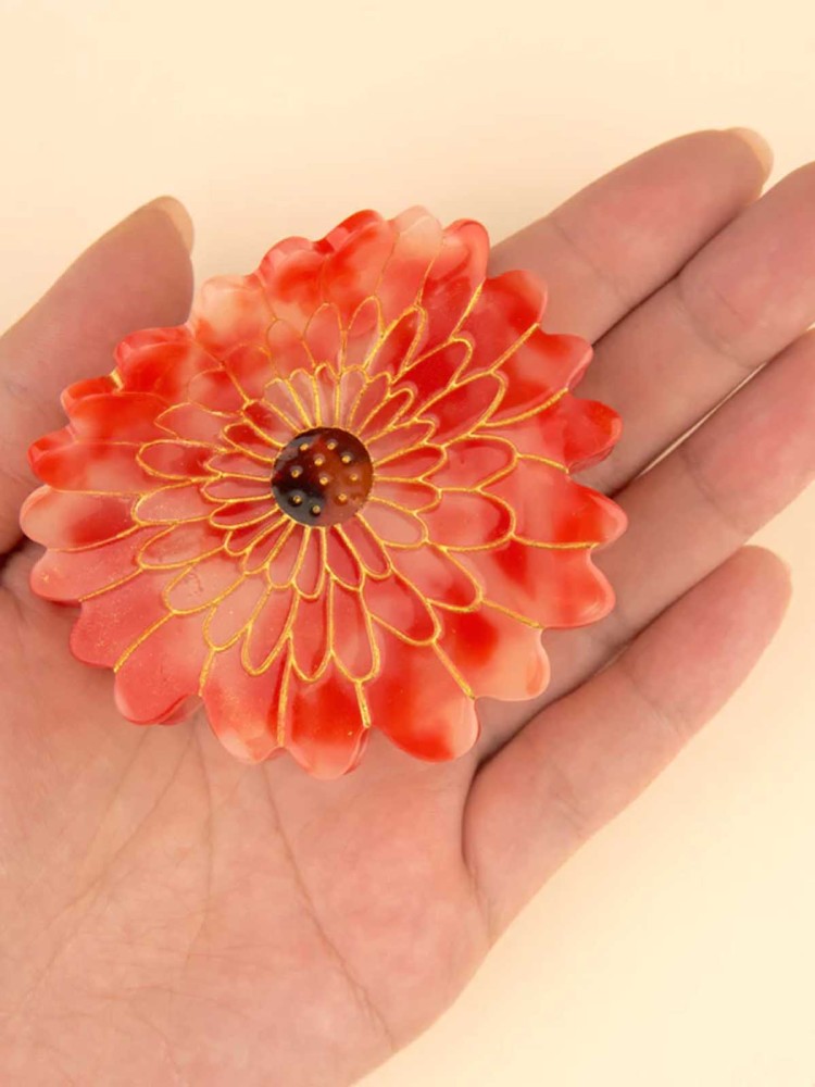 cou cou suzette haarclip ständer dahlia in orange rot