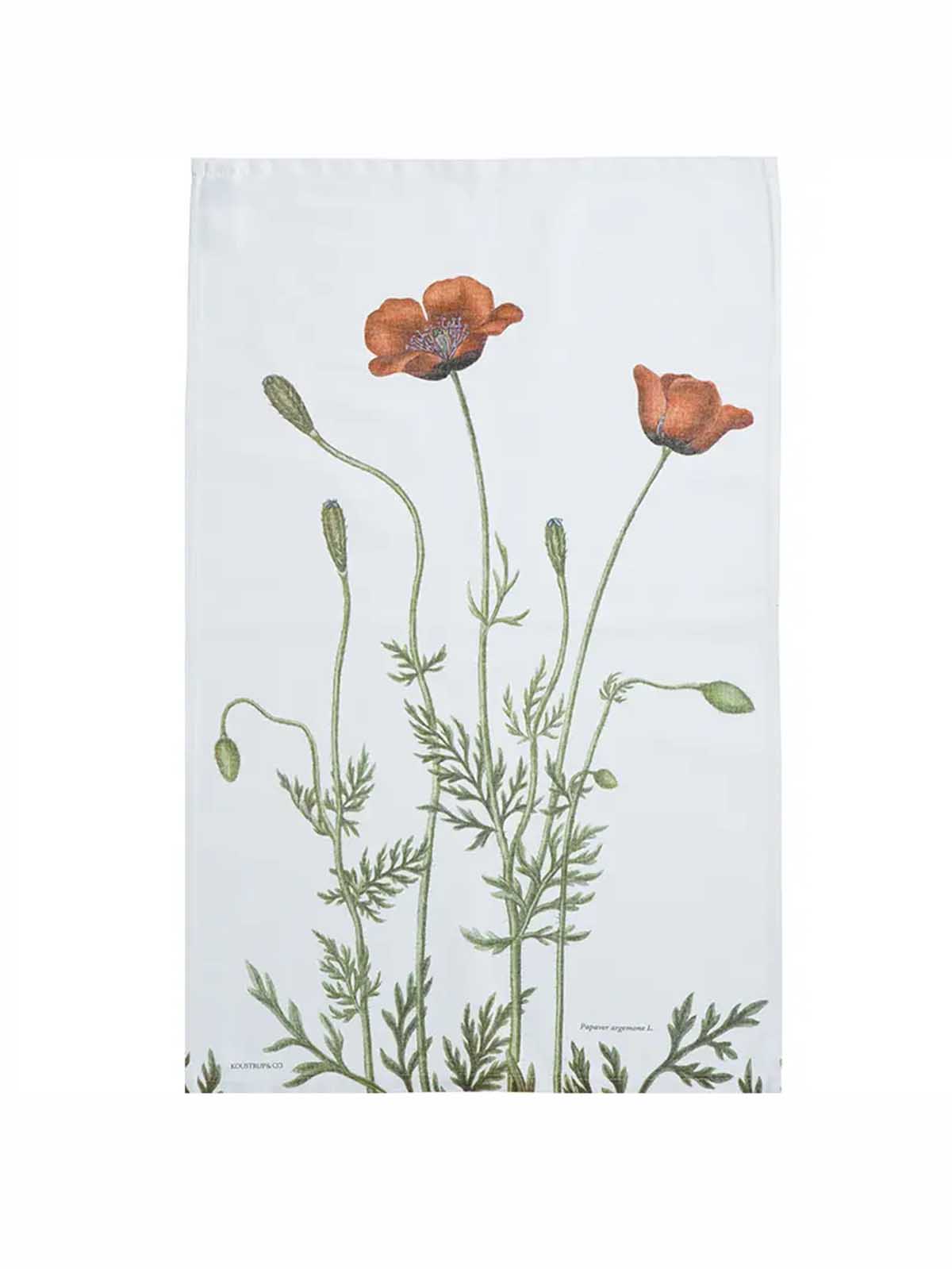 koustrup & co Teetuch mit großem Mohn aus Bio-Baumwolle