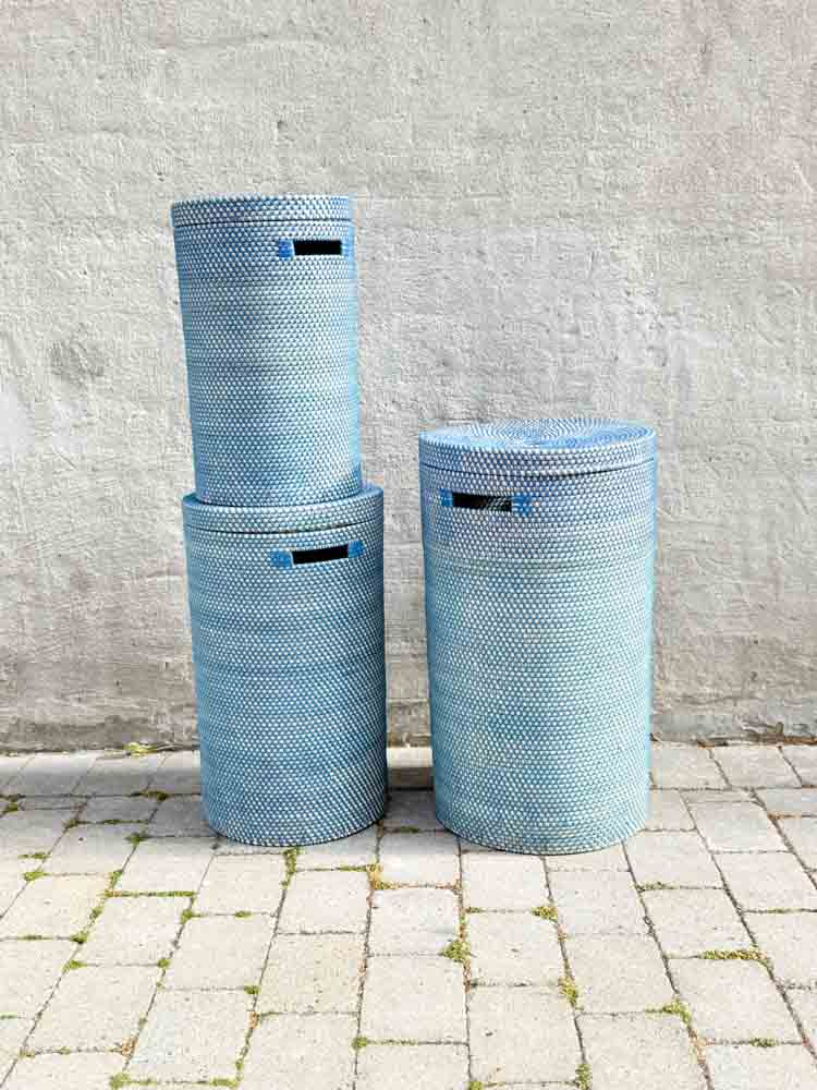 Maske Endpot Korb mit Deckel in blau in klein, mittel und groß