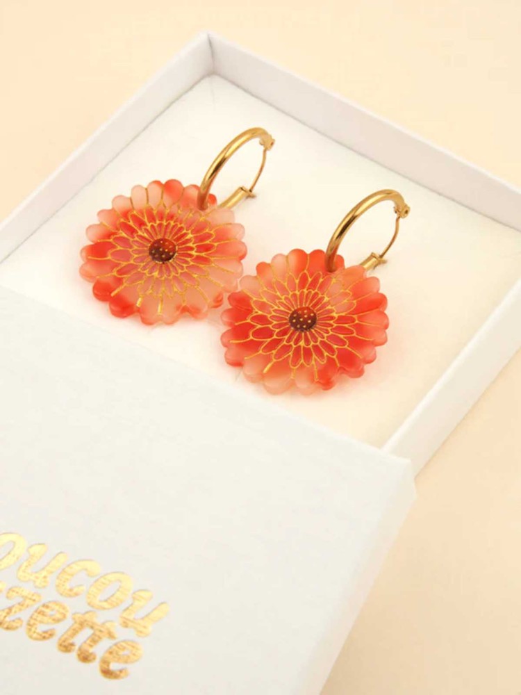 cu cou suzette Ohrringe dahlia rot