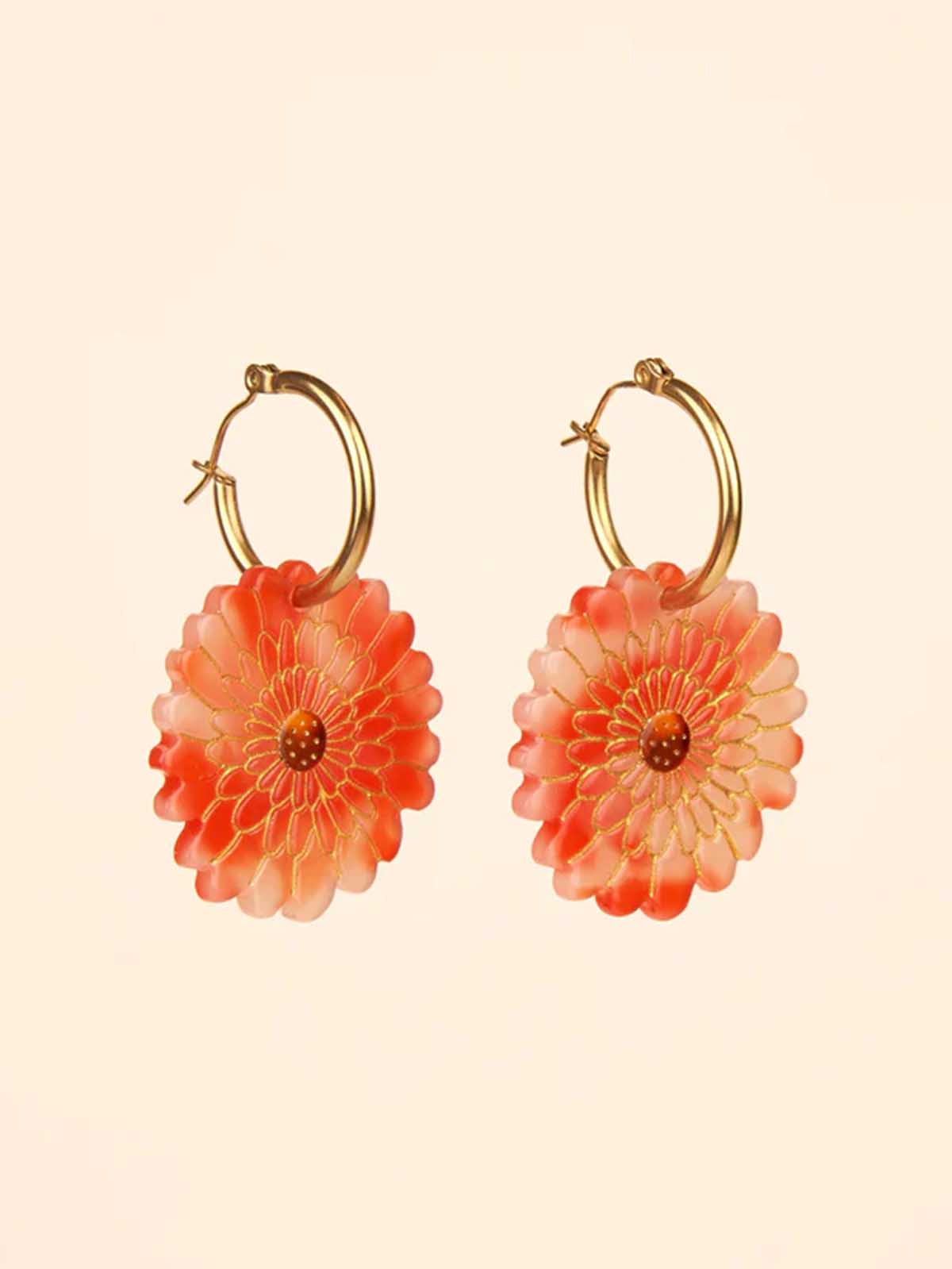 cu cou suzette Ohrringe dahlia rot
