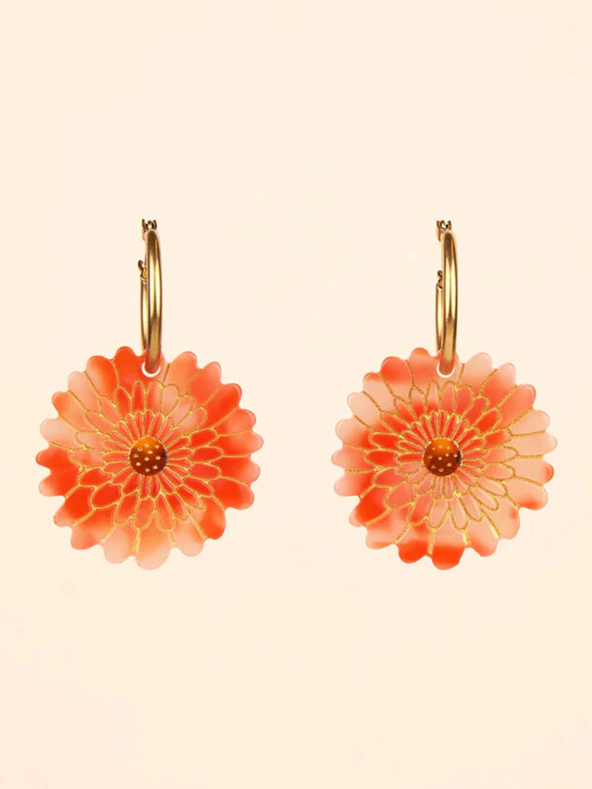 cu cou suzette Ohrringe dahlia rot