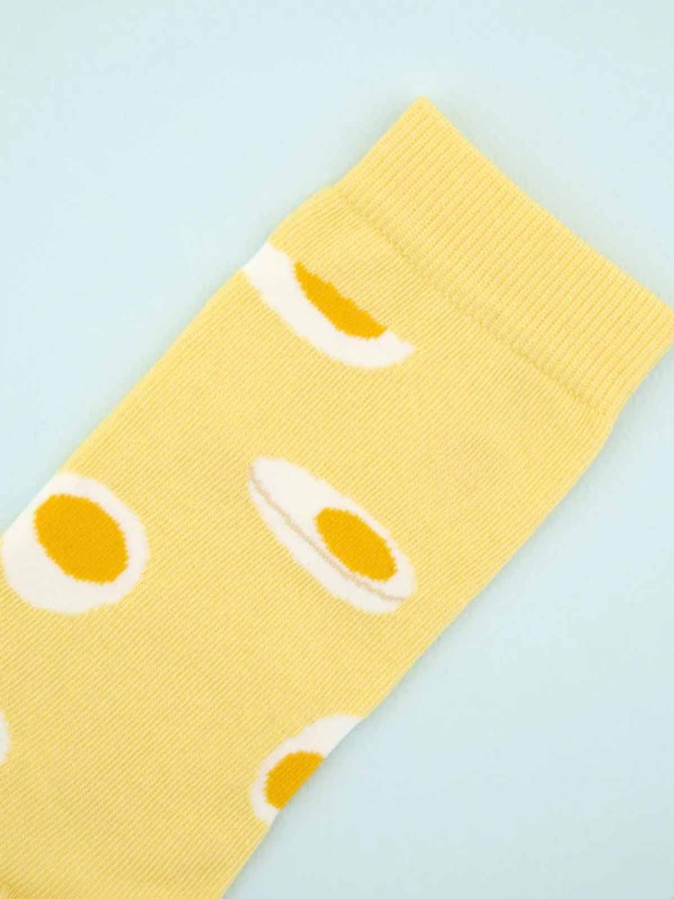cou cou suzette Socken hellgelb mit Spiegeleien
