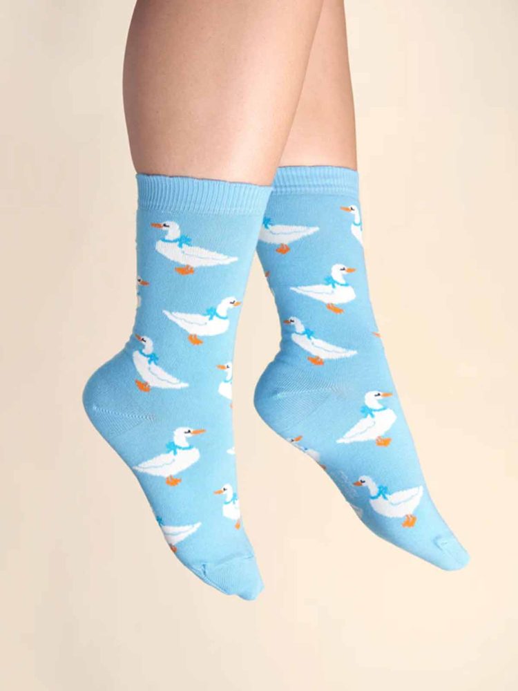 cou cou suzette Socken hellblau mit Gänsen
