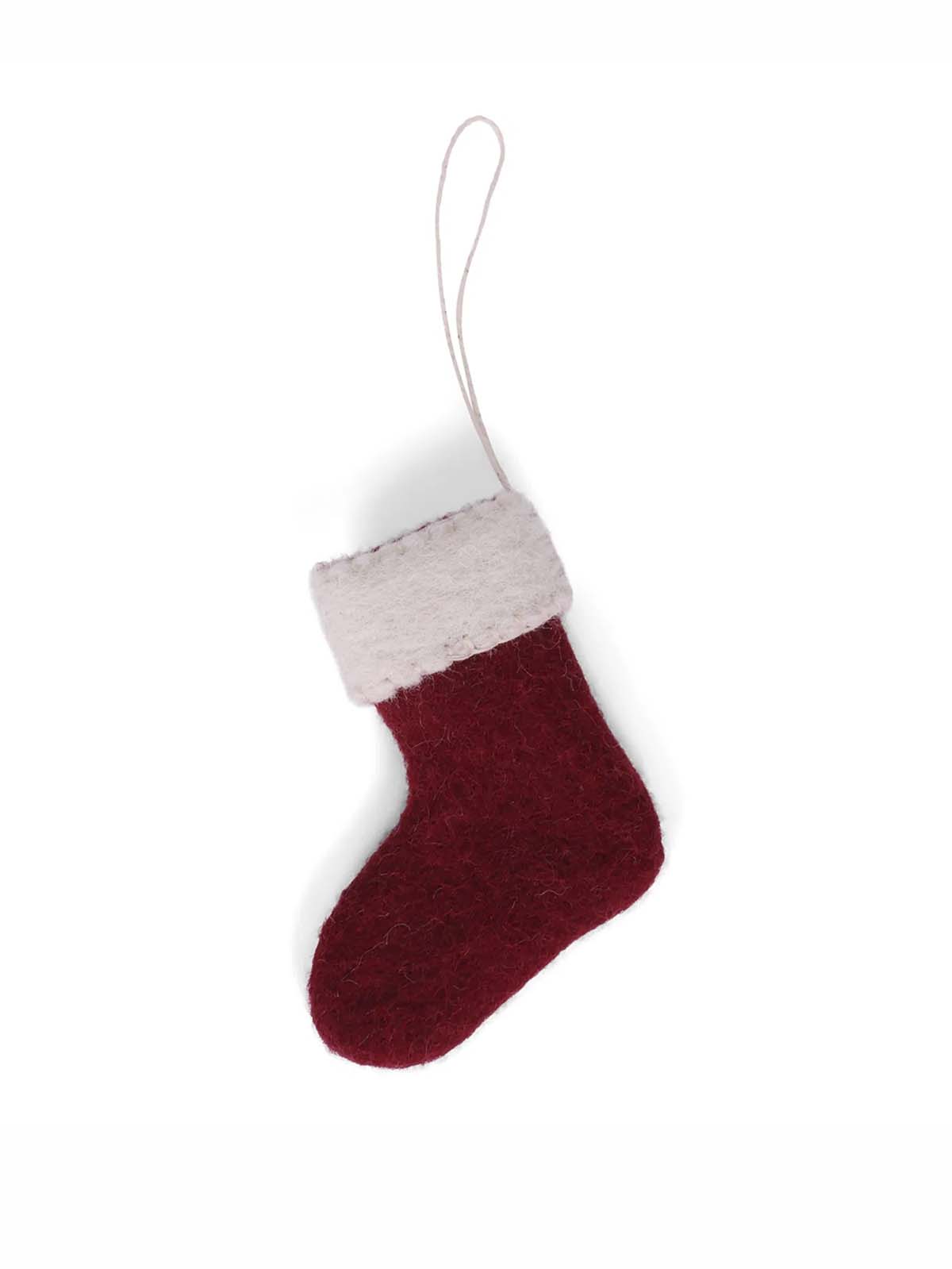 Weihnachtsdekorationen in Filz aus kry & sif rot Weihnachtssocke