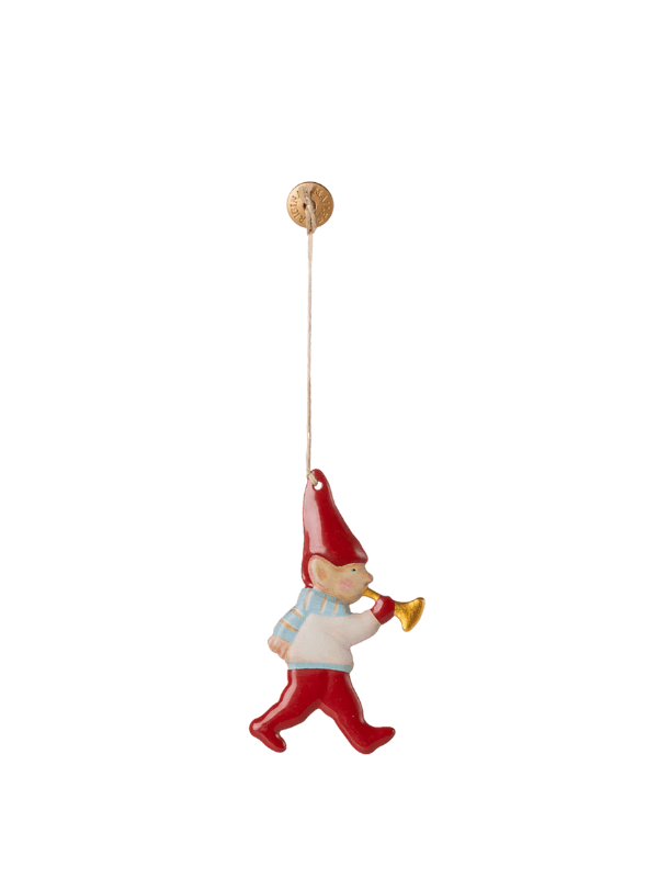 majestätische Ornament Weihnachtselfe mit Trompete