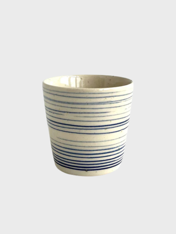 Originelle Ø Tasse - Blue Pinstripe