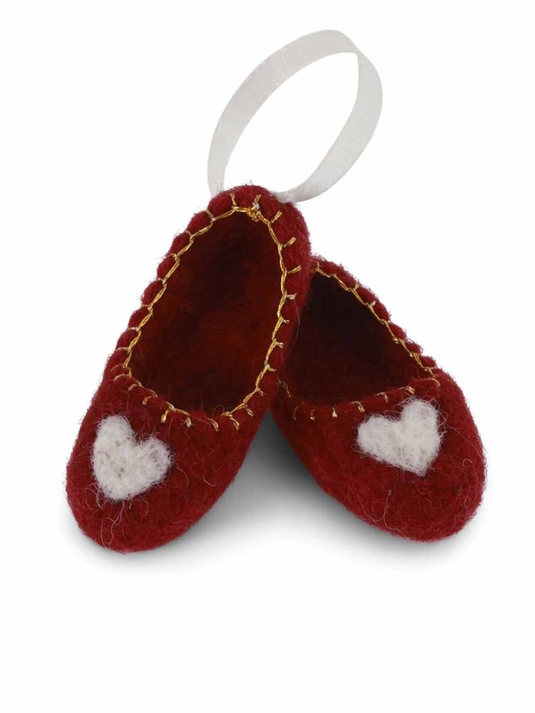 Weihnachtsdekorationen in Filz aus den Grob- & Sif-Ballarina-Schuhen