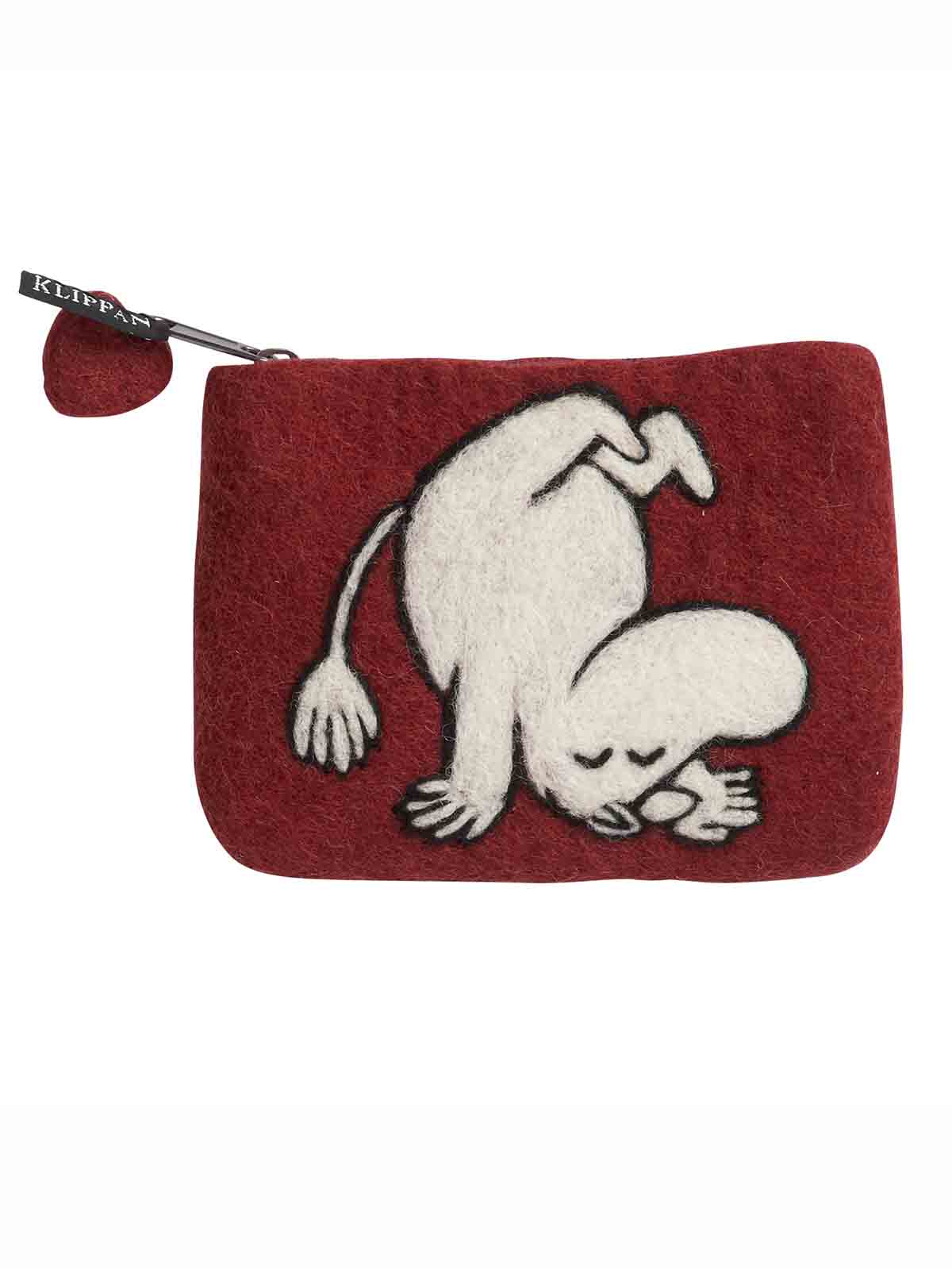 590454 Filzte Purse Moomin auf und ab Tiefrot