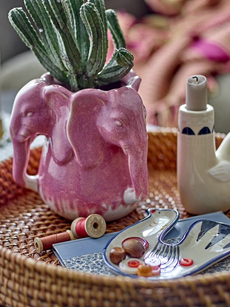 Vase/Kräutertopf mit Elefanten - Rosa - Bild 3