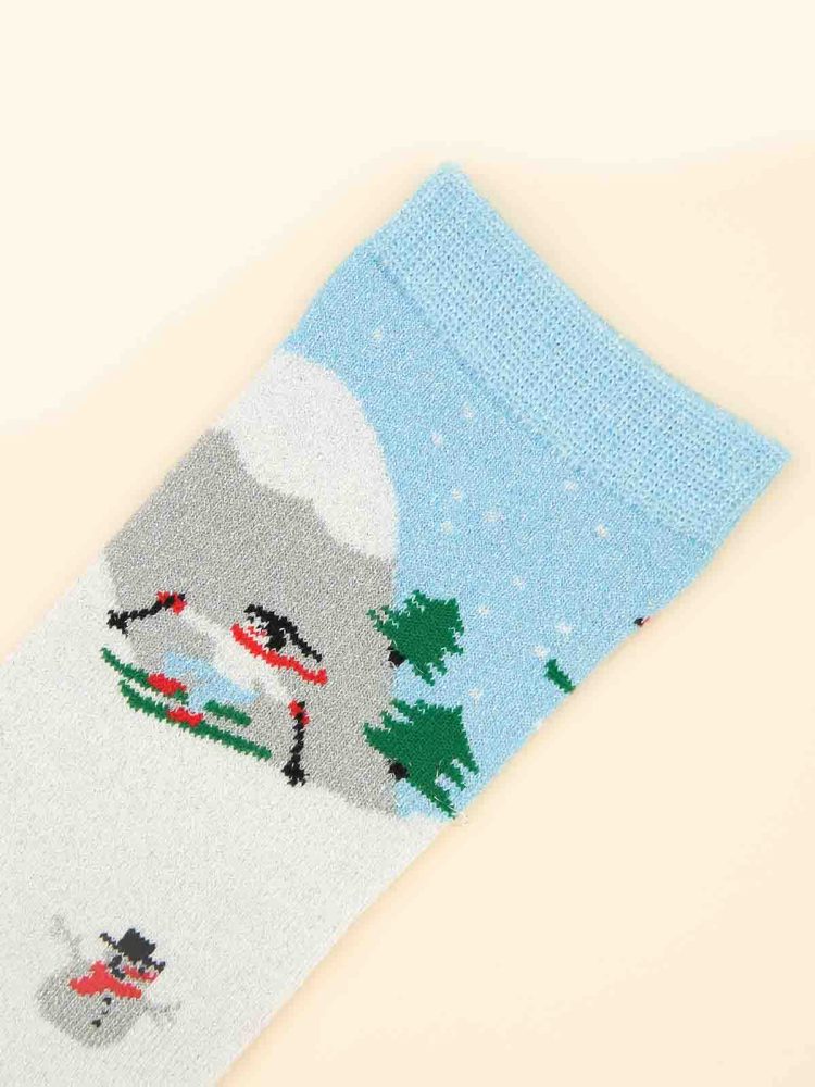cou cou suzette Socken mit Skifahrern