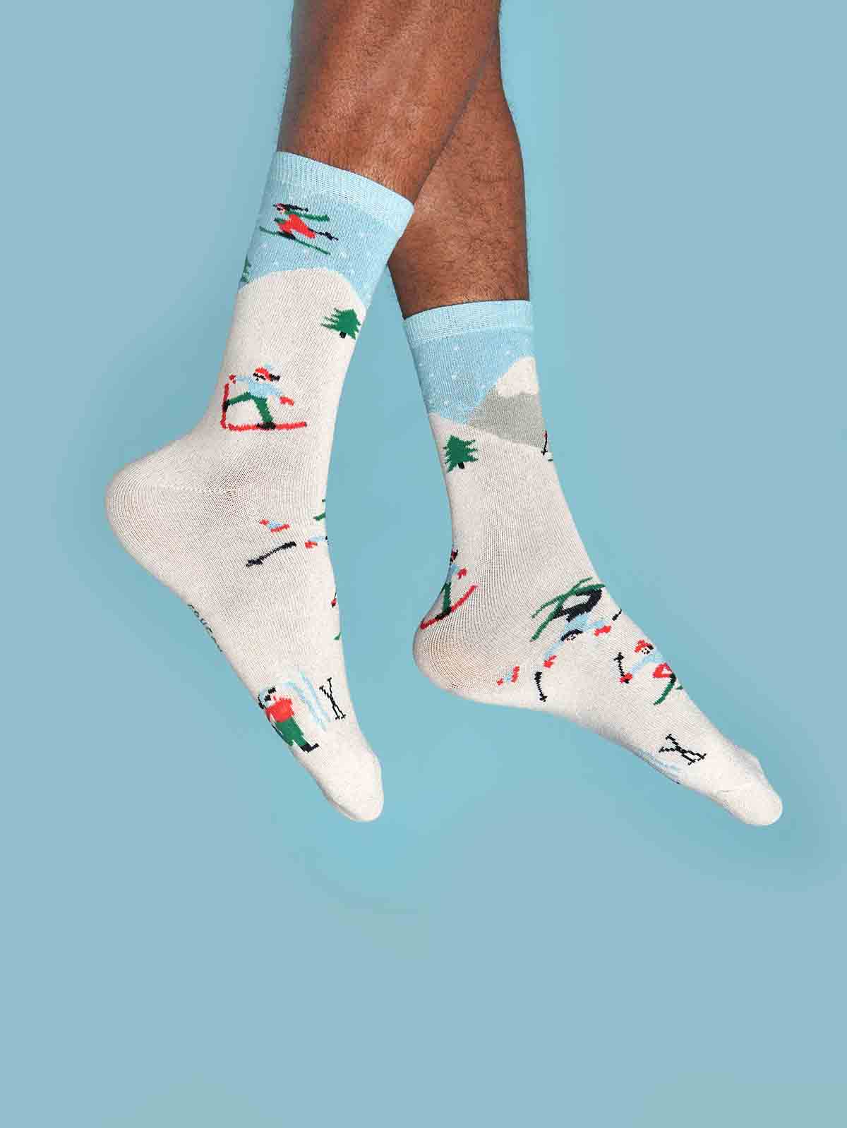 cou cou suzette Socken mit Skifahrern