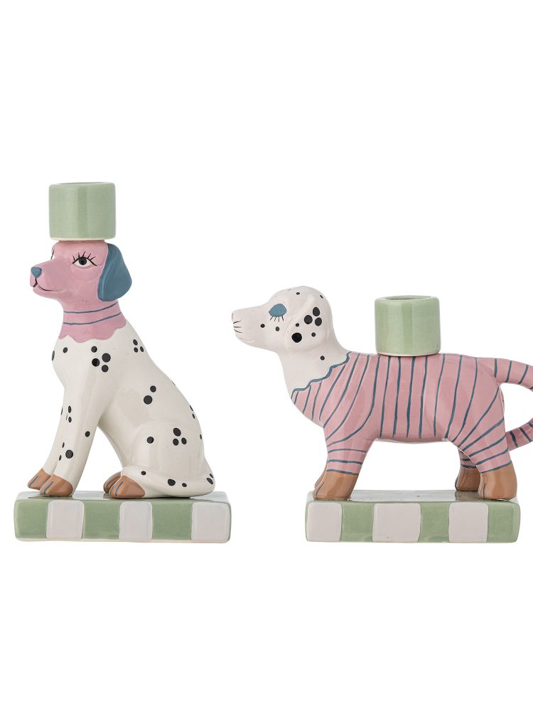 2 Kerzenständer mit Hunden & quot;Doglie"