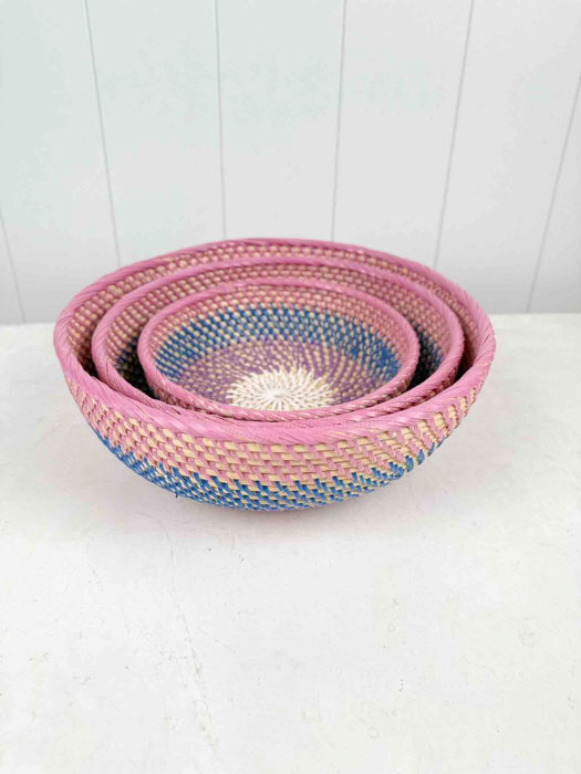 Maske Topf Brotkörbe rosa und blau