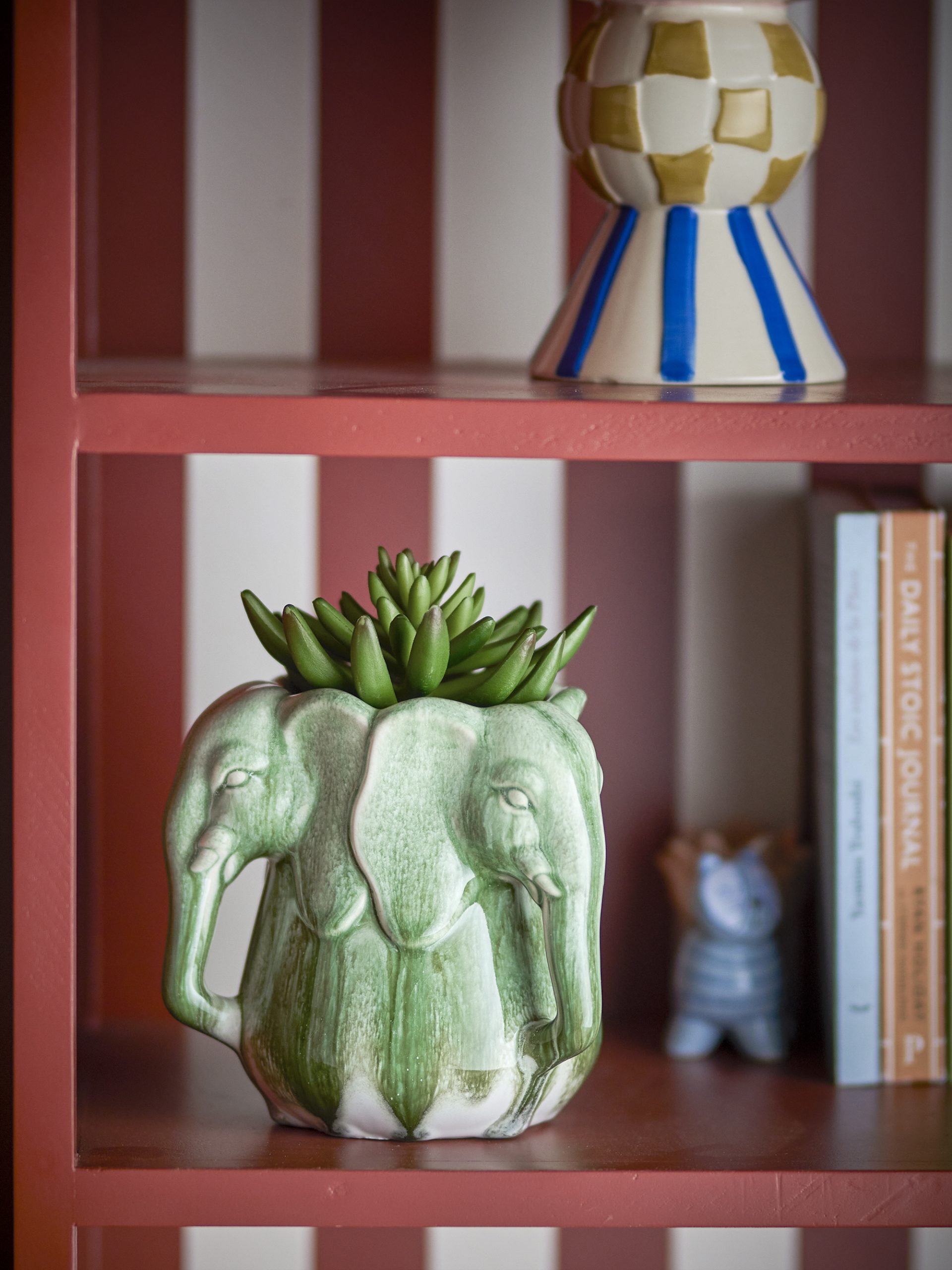 Vase/Kräutertopf mit Elefanten