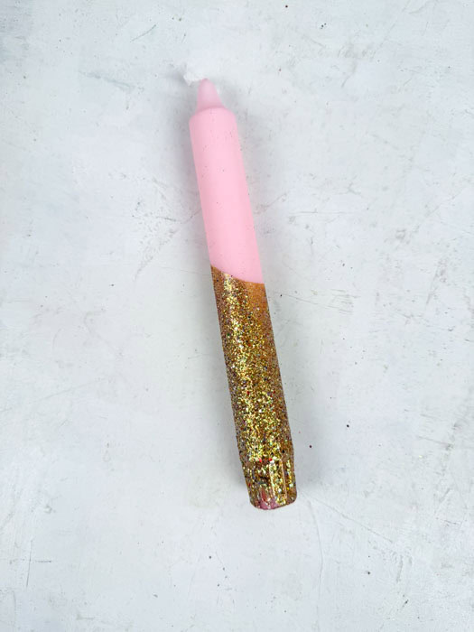 Hell - Rosa mit Gold Glitzer Boden