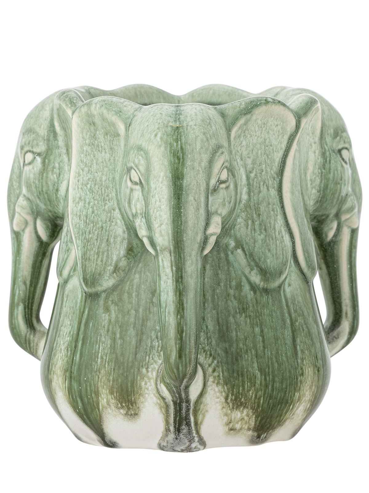 Vase/Kräutertopf mit Elefanten "Pontus" - Grün