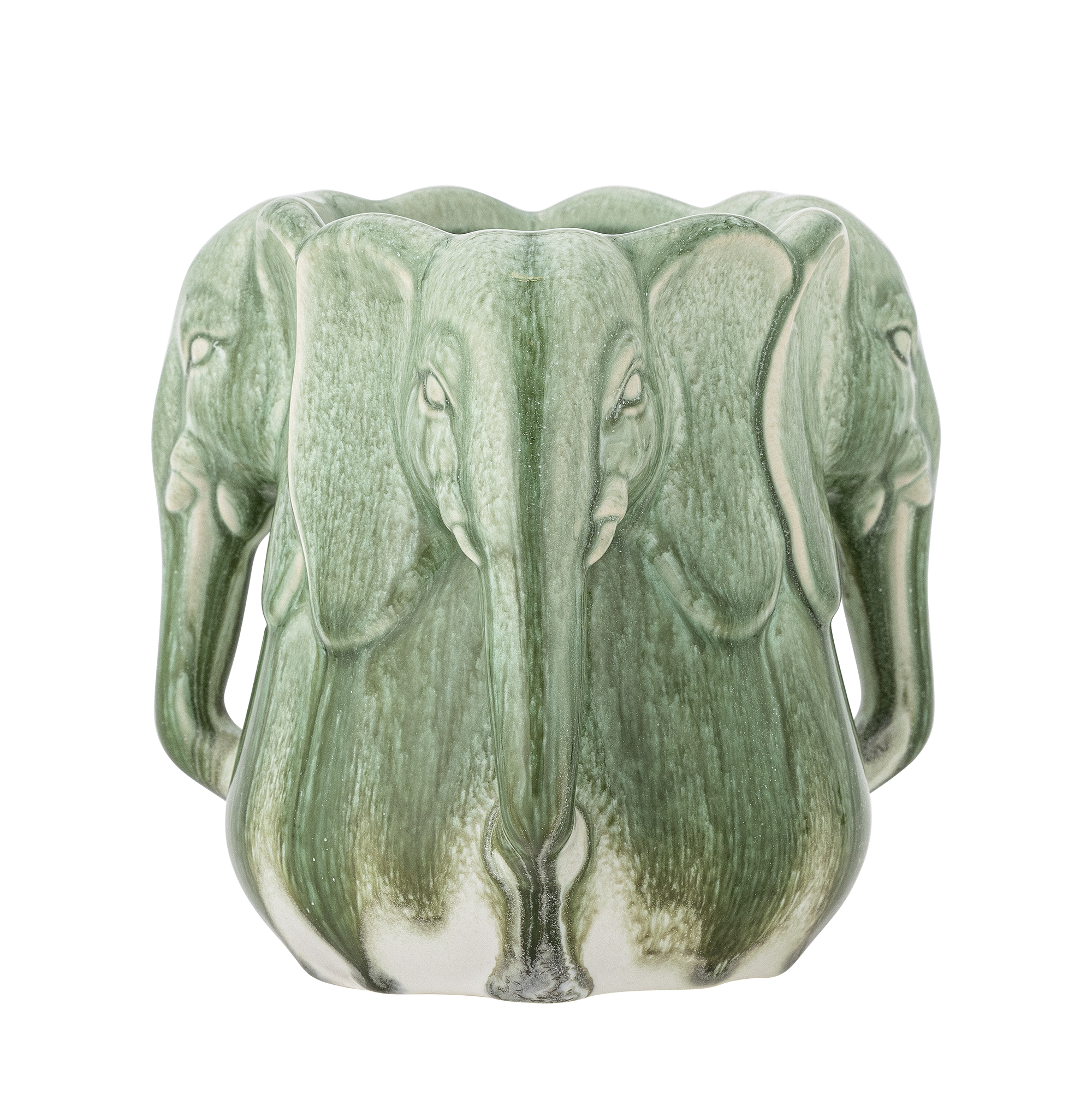 Vase/Kräutertopf mit Elefanten "Pontus" - Grün