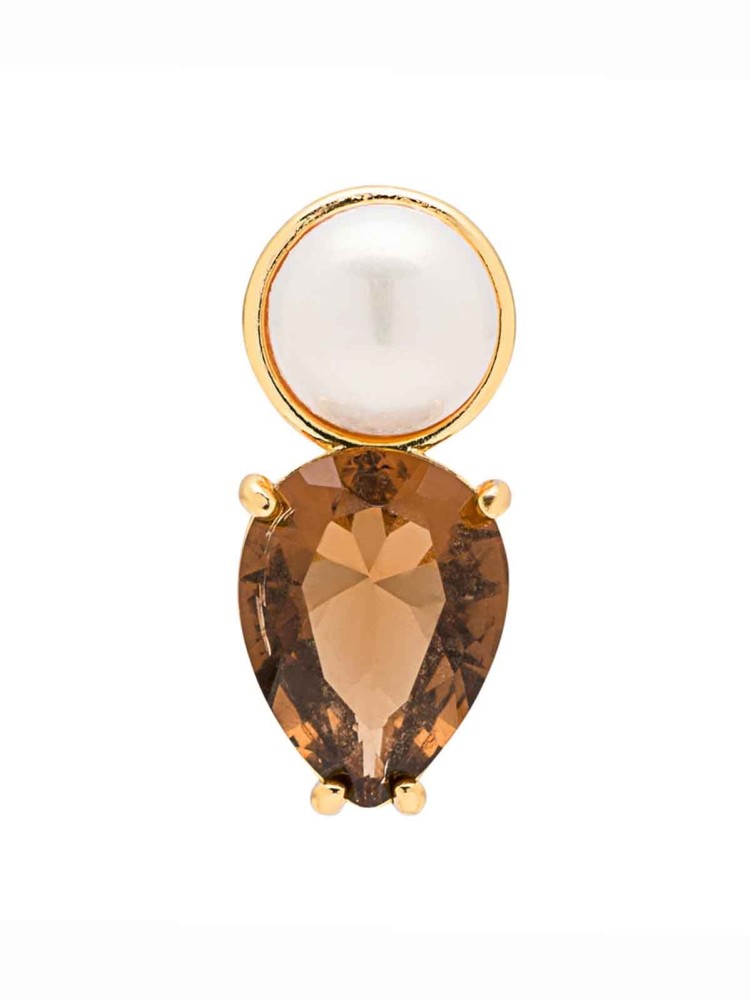Lulu Copenhagen Ohrring brauner Kristall