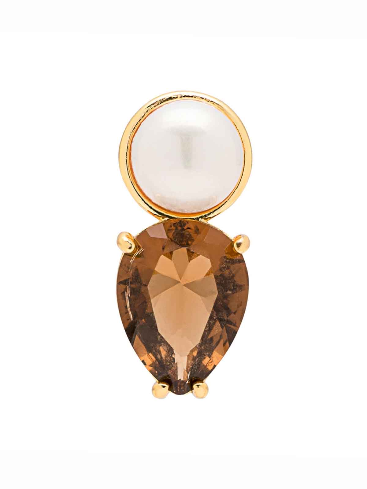 Lulu Copenhagen Ohrring brauner Kristall