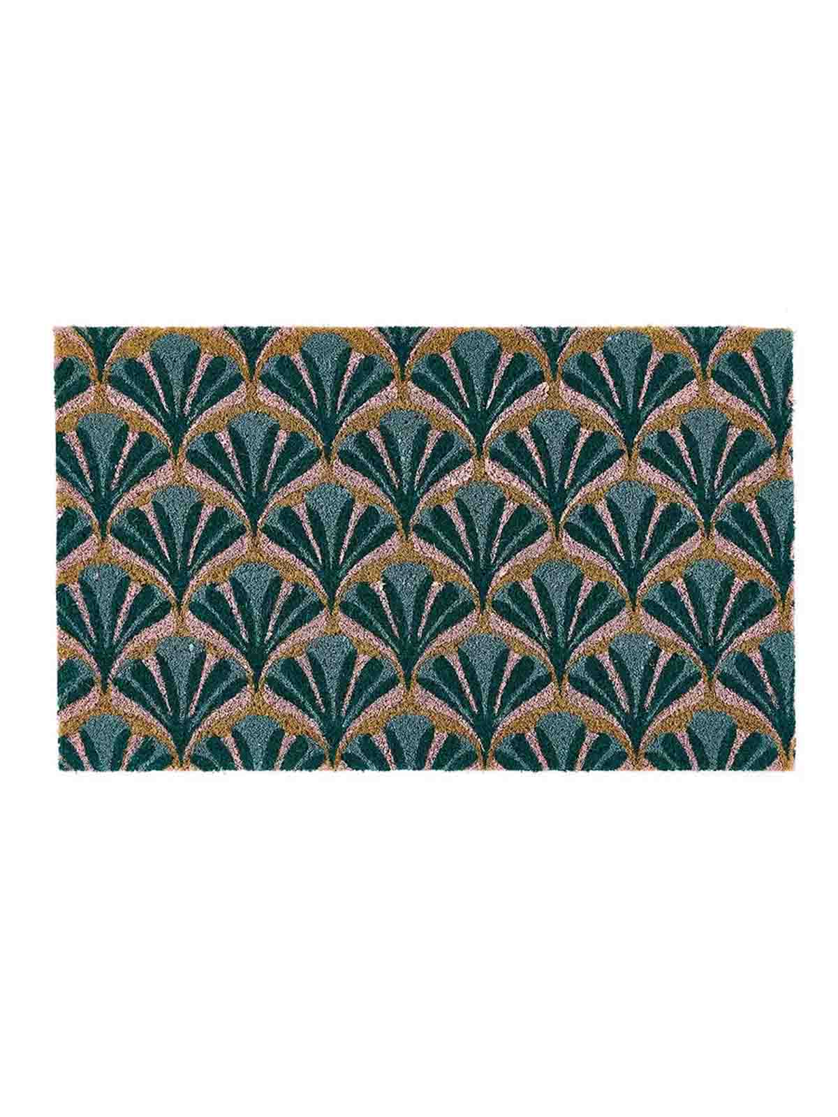Fußmatte Muschelmuster blau und rosa