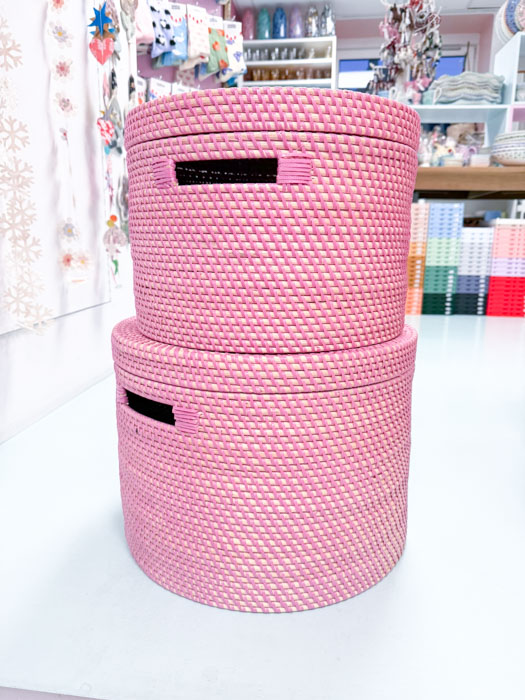 Maske Topf kleine Körbe in rosa