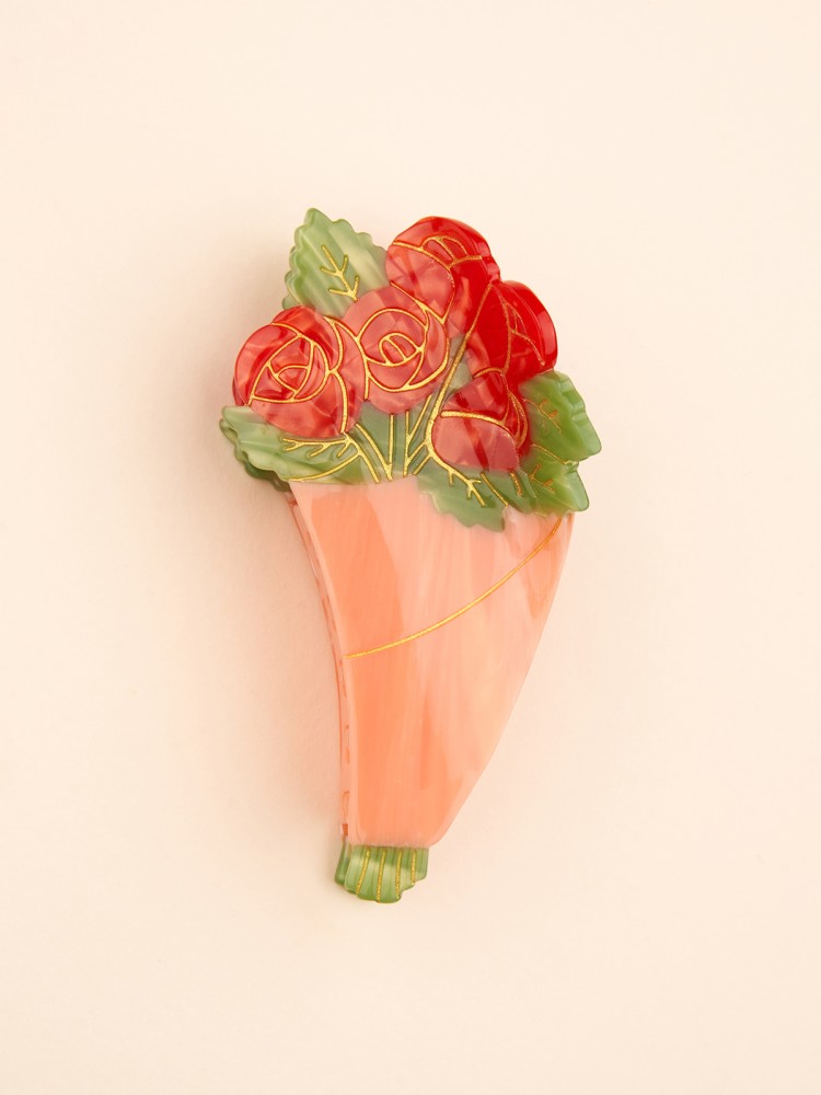 cou cou suzette Haarclip Strauß von roten Rosen