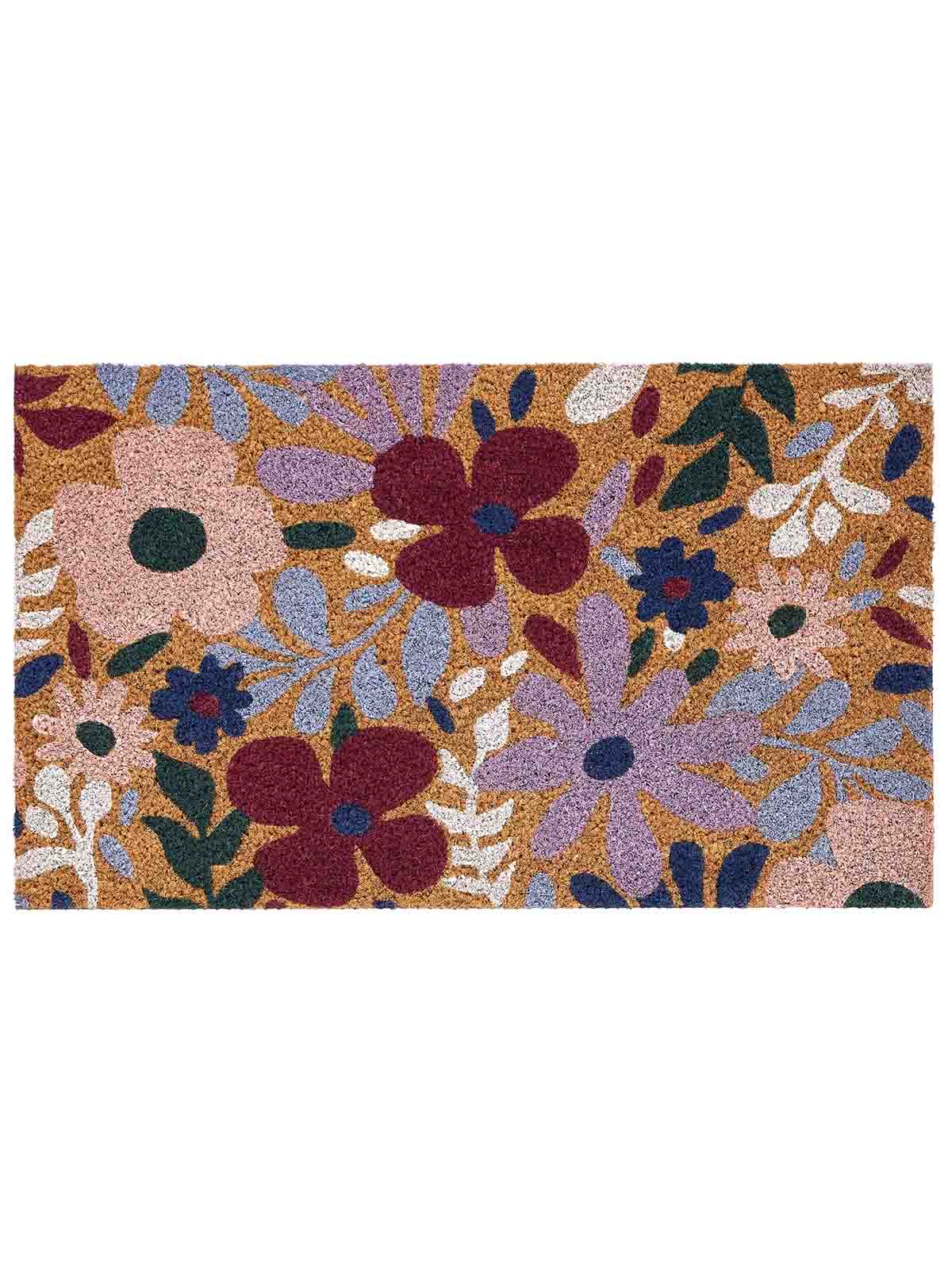 Fußmatte Blüten in lila und burgundisch