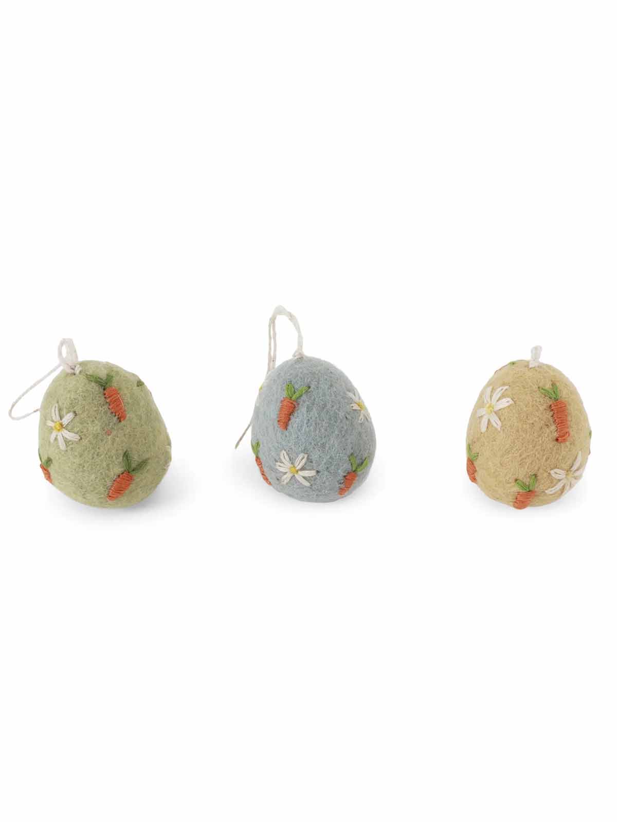 Grue und einige Wollschmuck für Ostern - Ostereier