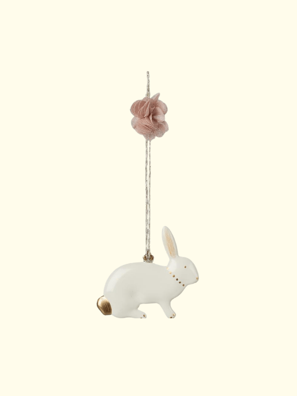 Metallschmuck von Maileg Kaninchen stehend und sitzend mit Pon Pon