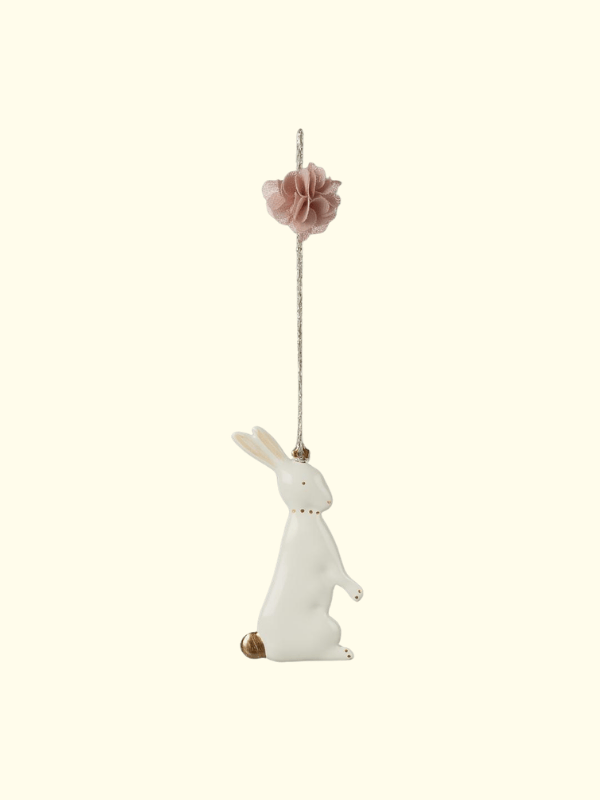 Metallschmuck von Maileg Kaninchen stehend und sitzend mit Pon Pon