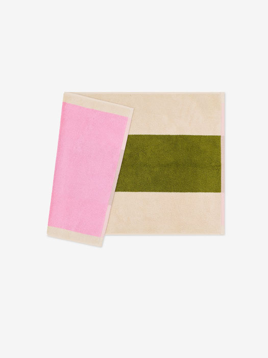 Alternative Ansicht der Badematte 50 x 80 cm - Pink & Olive