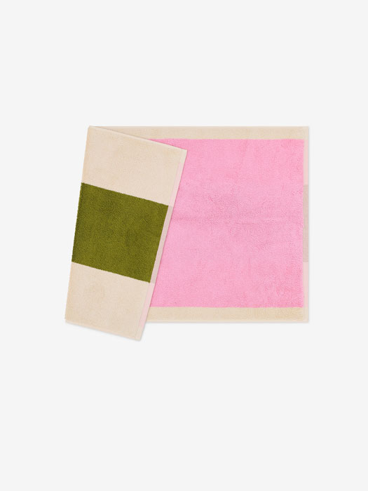 Badematte 50 x 80 cm - Pink & Olive