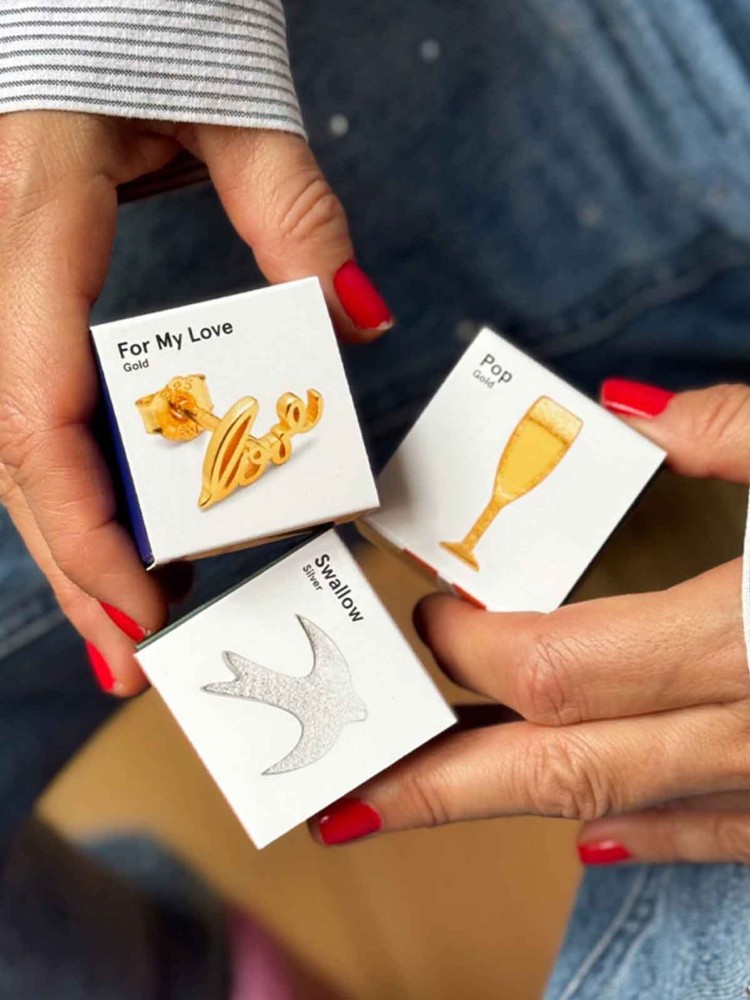 Lulu Copenhagen Ohrringe Champagnergläser in Gold und Silber