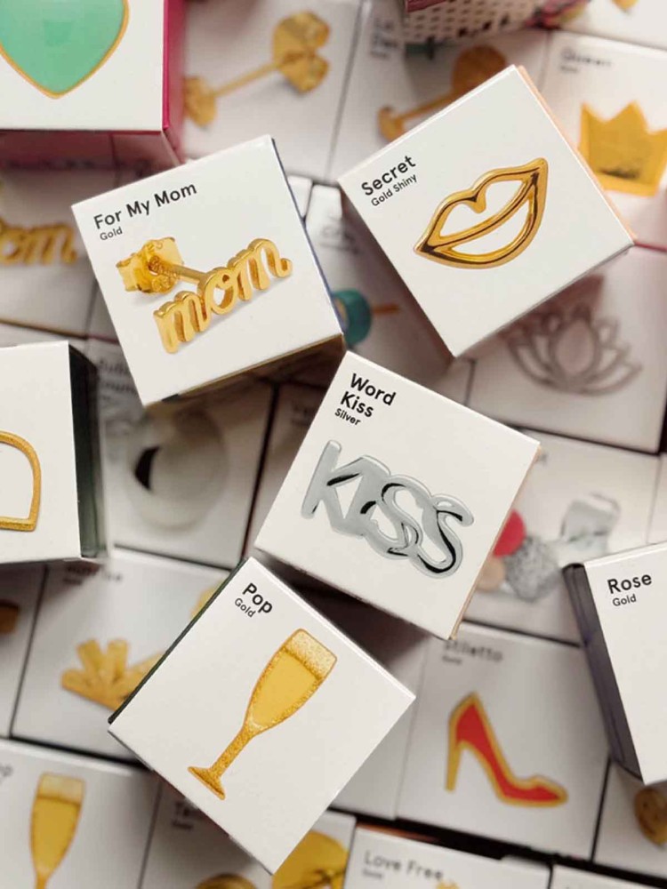 Lulu Copenhagen Ohrringe Champagnergläser in Gold und Silber
