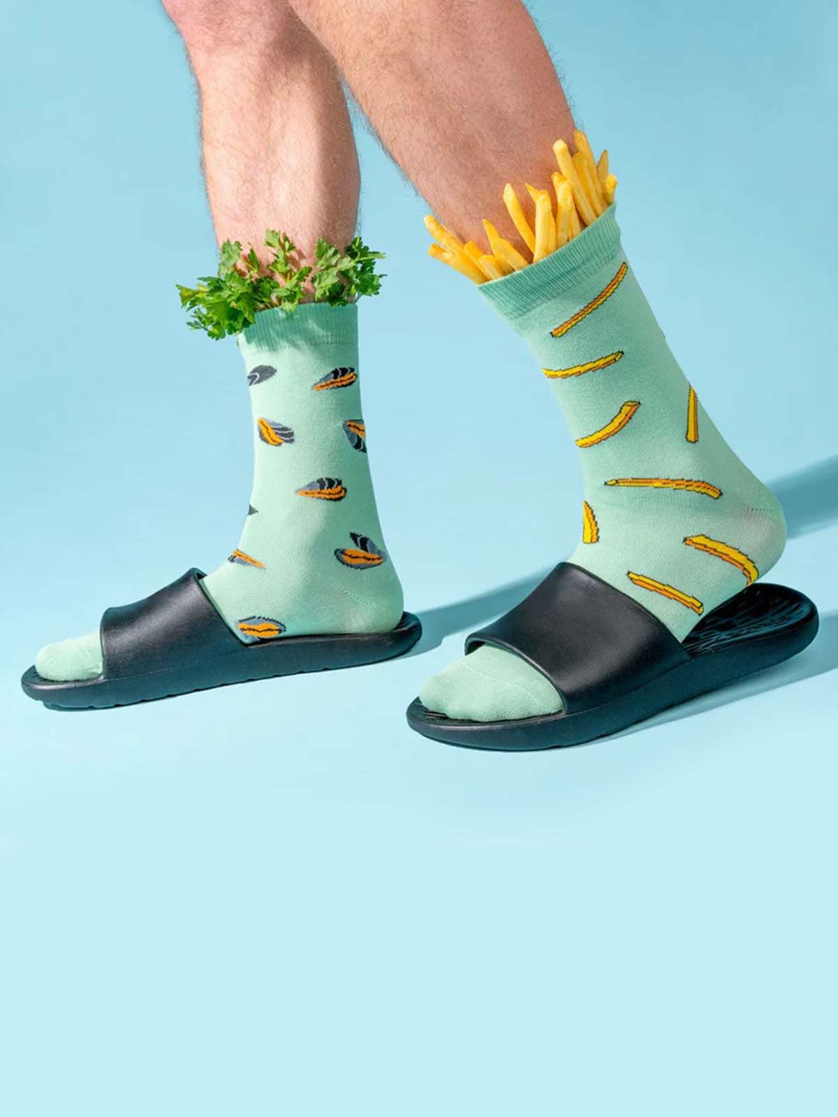 cu cou suzette moulefrites grüne Strümpfe