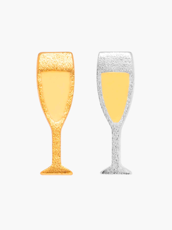 Lulu Copenhagen Ohrringe Champagnergläser in Gold und Silber
