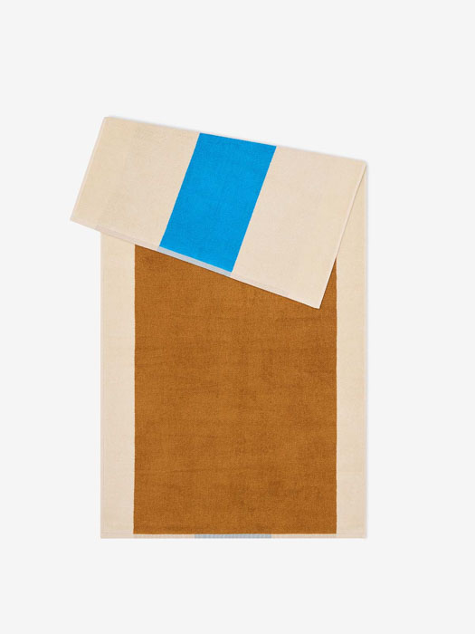 Badetuch 70x140 cm - Blau & Karamell
