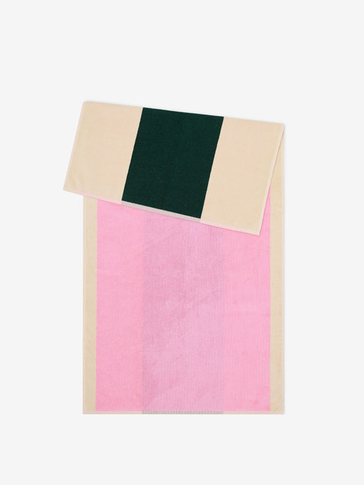Badetuch 70x140 - Grün & Rosa