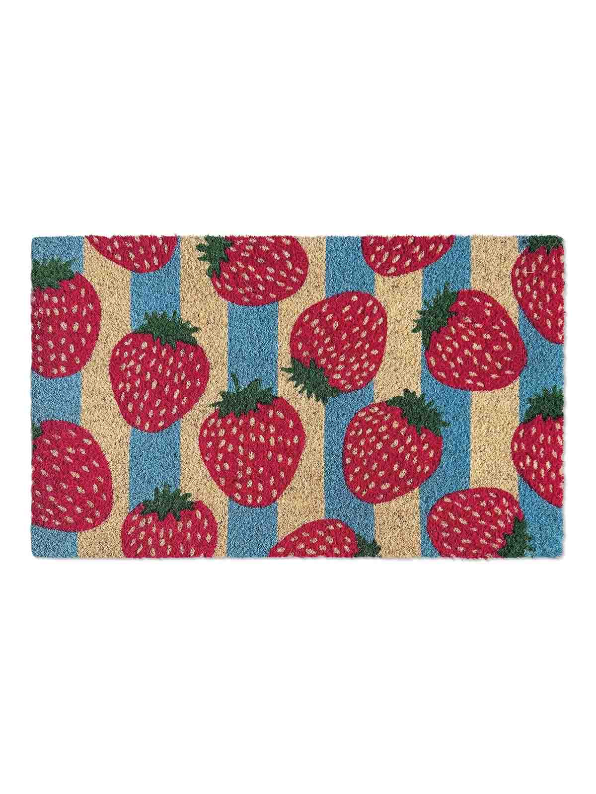 Fußmatte mit Streifen und Erdbeeren