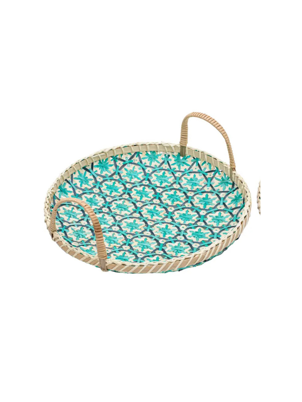 Tablett mit Griff in Bambus 30 cm - Tukise Farben
