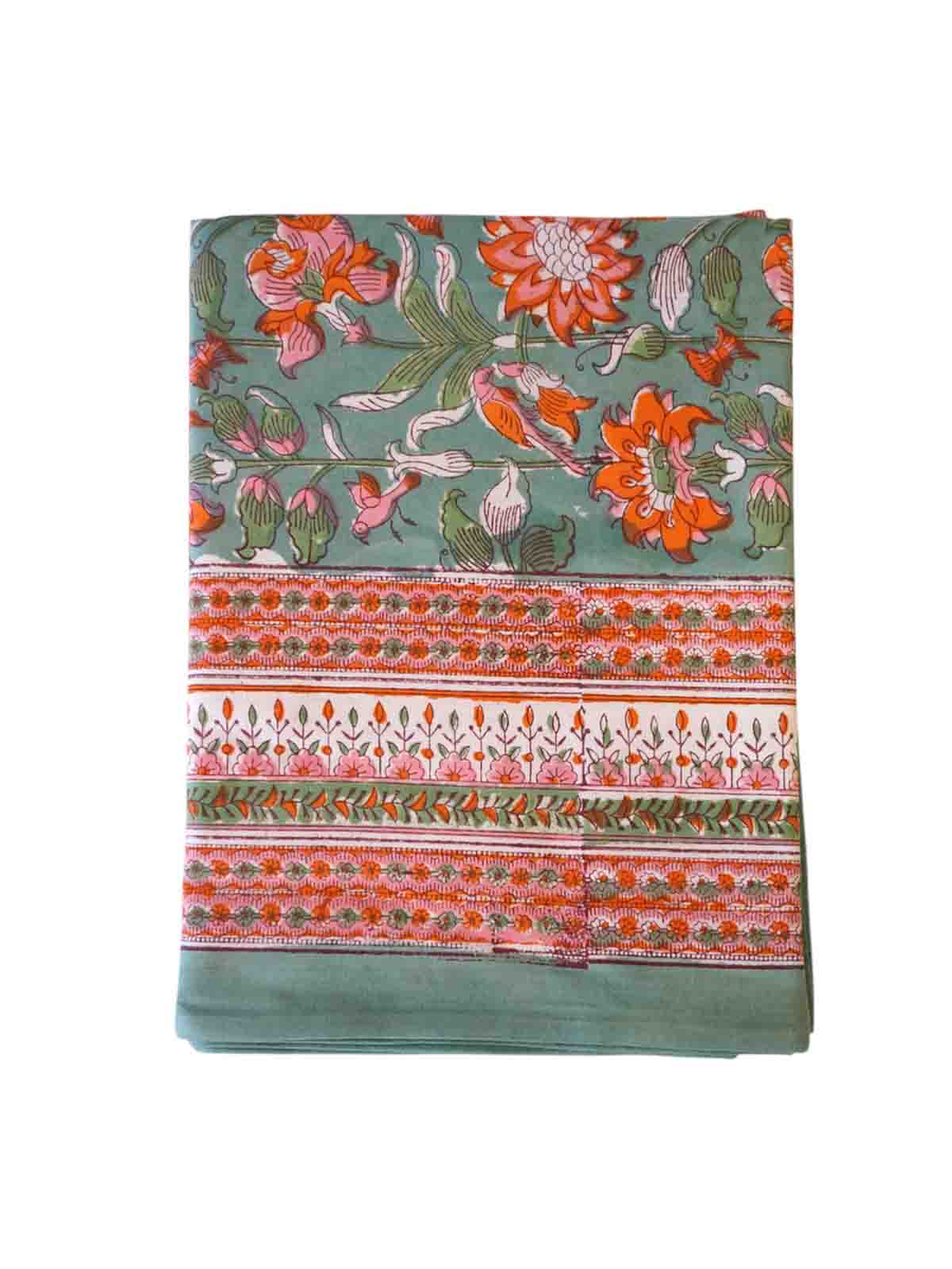Tischdecke (140 x 230 cm) mit Blockdruck - Birdy