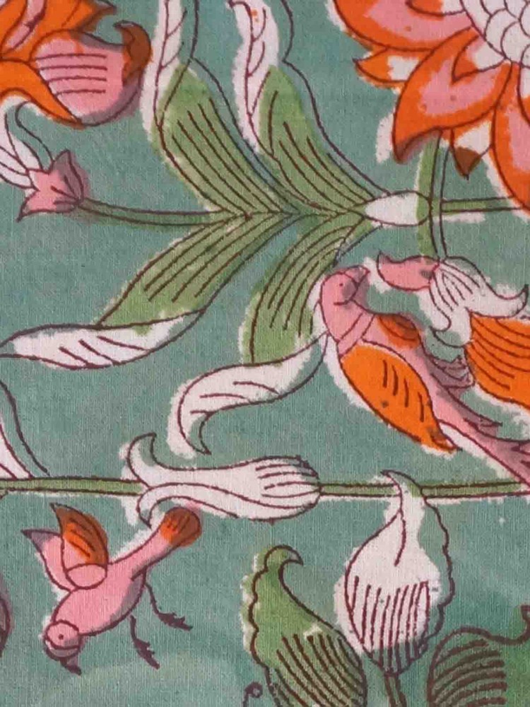 Tischdecke (140 x 230 cm) mit Blockdruck - Birdy - Bild 4