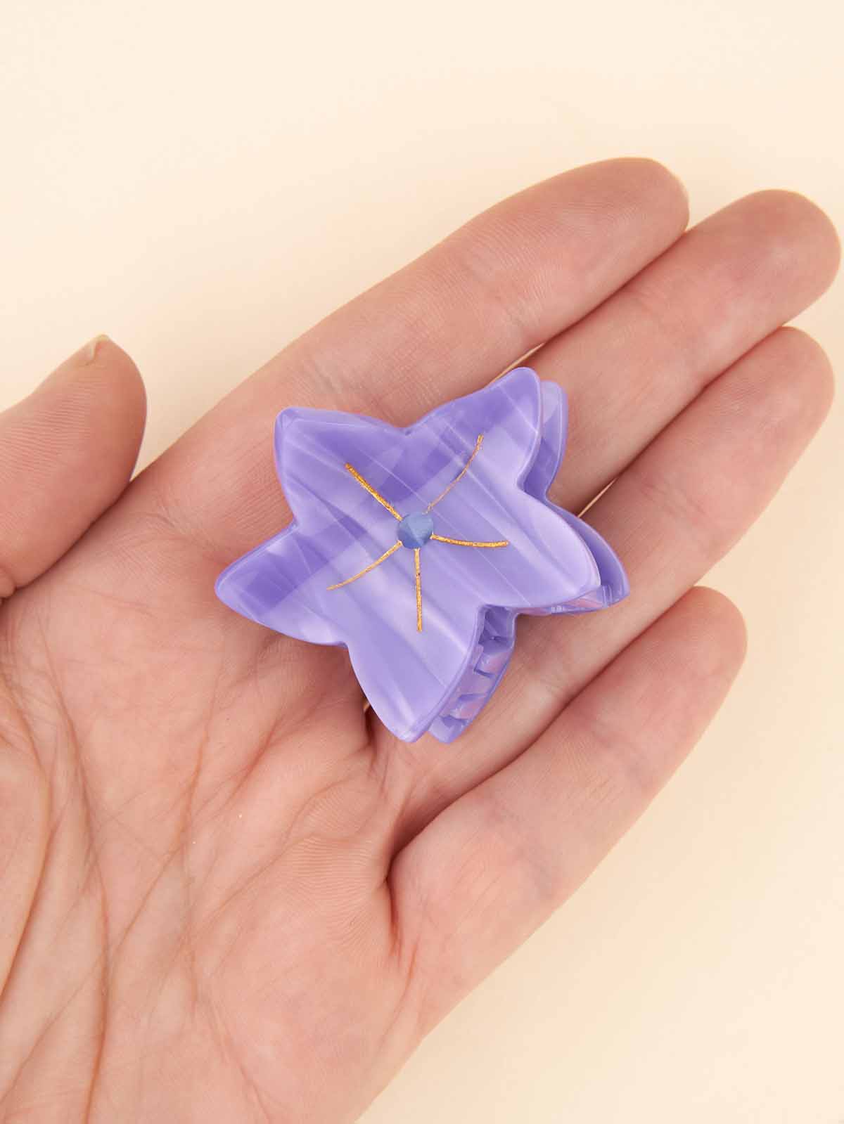 Mini Haarclip - Lila Glockenblume