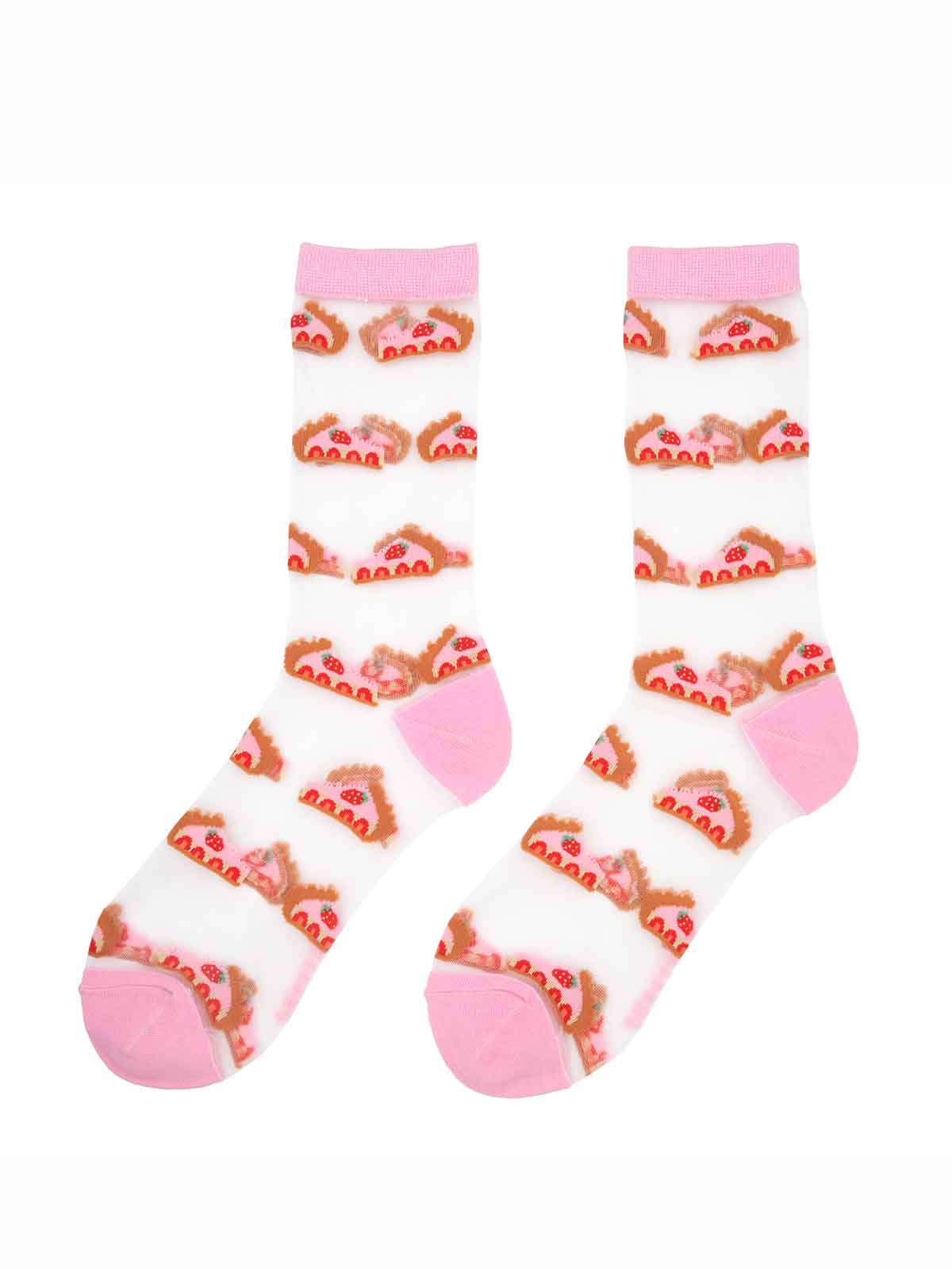 Socken - Transparent mit Erdbeerkuchen - Bild 4
