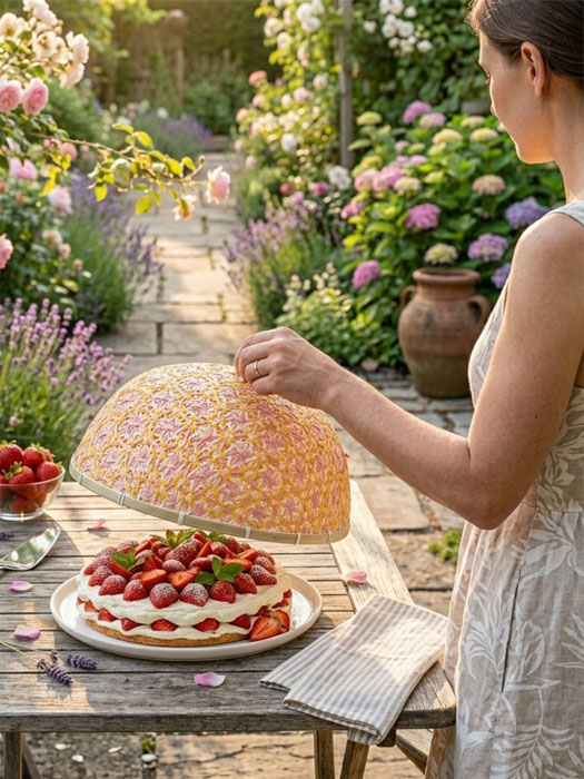 Alternative Ansicht von Fluenet in Bambus 34 cm - Rosa und gelb